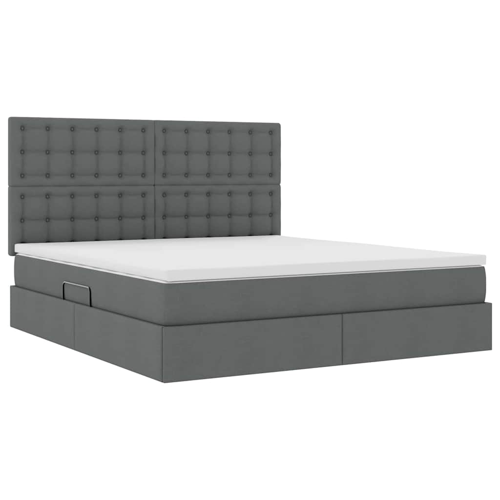 Letto con contenitore e materasso Grigio scuro 160 x 200 cm 3371917