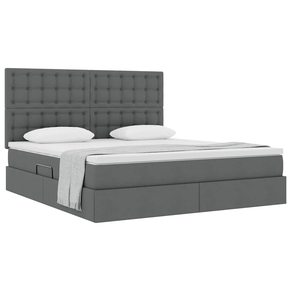 Letto con contenitore e materasso Grigio scuro 160 x 200 cm 3371917