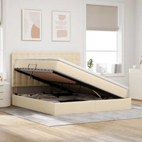 Letto con Contenitore Crema 180 x 200 cm Pelle Sintetica 3371926