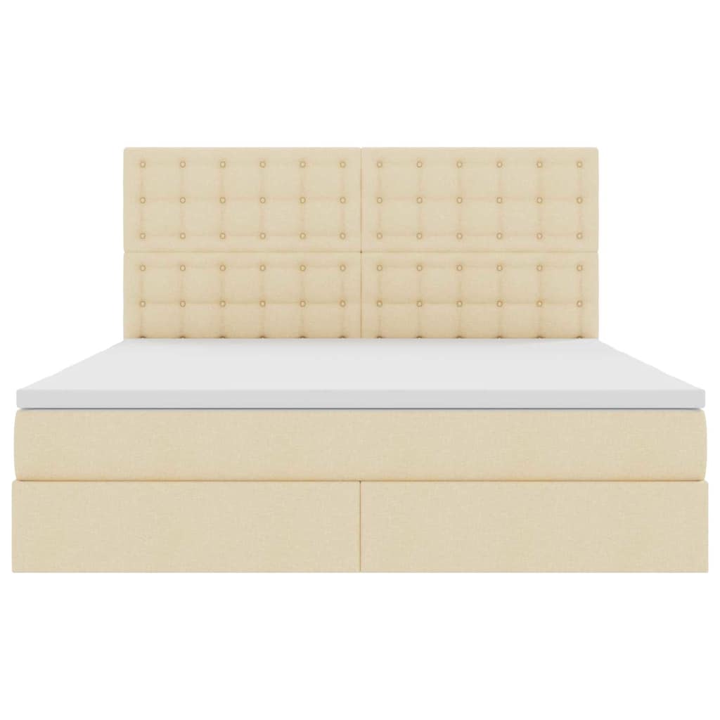 Letto con Contenitore Crema 180 x 200 cm Pelle Sintetica 3371926