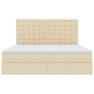 Letto con Contenitore Crema 180 x 200 cm Pelle Sintetica 3371926