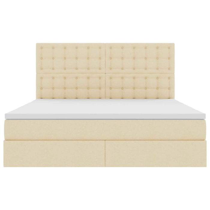 Letto con Contenitore Crema 180 x 200 cm Pelle Sintetica 3371926