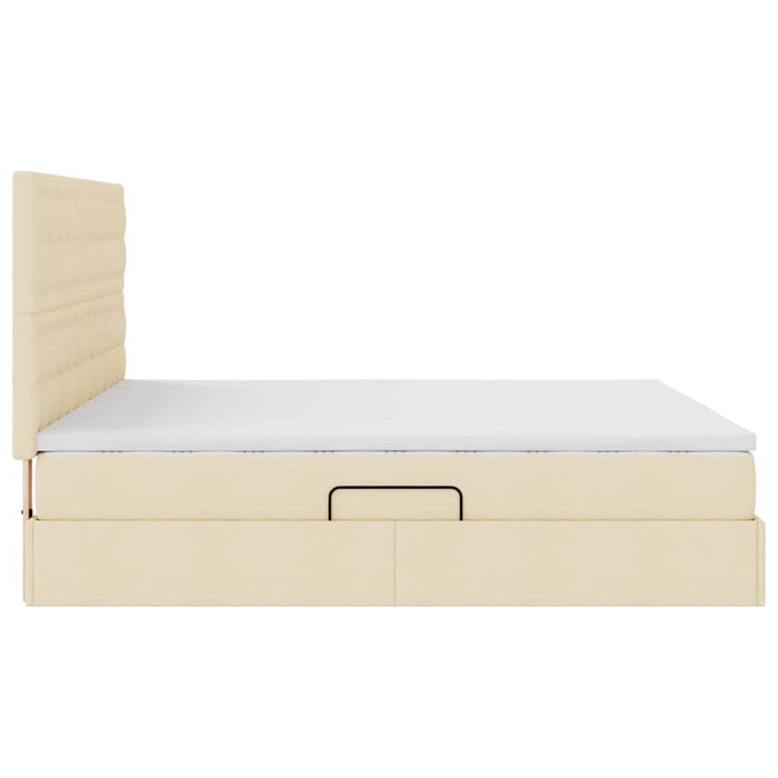 Letto con Contenitore Crema 180 x 200 cm Pelle Sintetica 3371926