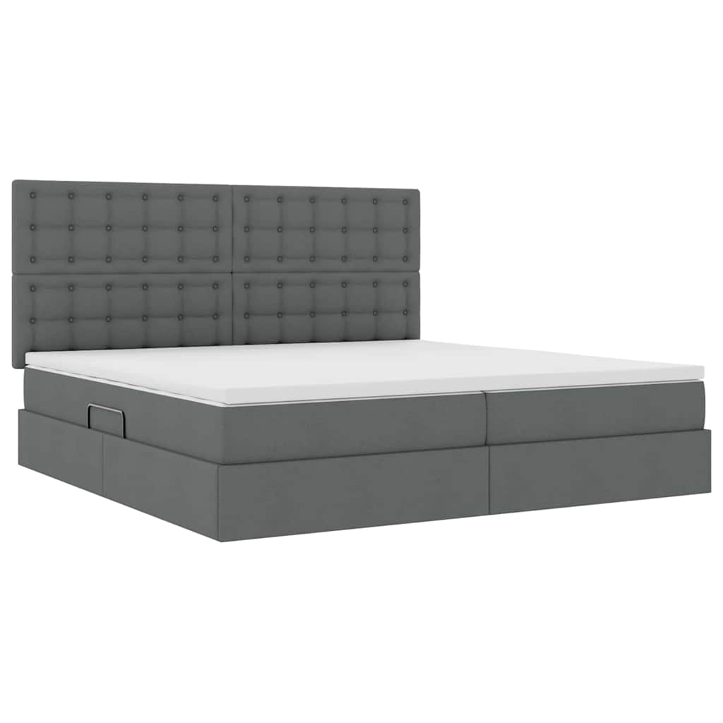 Letto con contenitore e materasso Grigio scuro 200 x 200 cm 3371929
