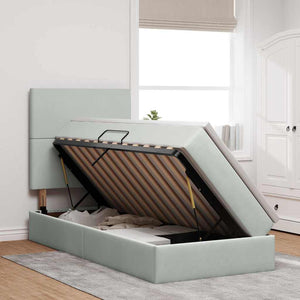 Letto con contenitore e materasso Grigio chiaro 90 x 200 cm 3371943