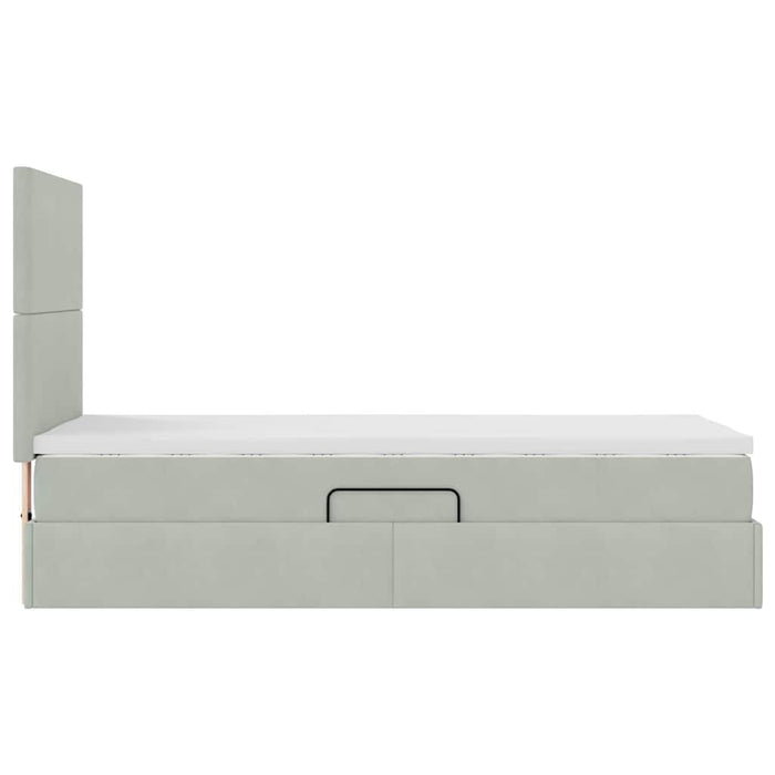 Letto con contenitore e materasso Grigio chiaro 90 x 200 cm 3371943