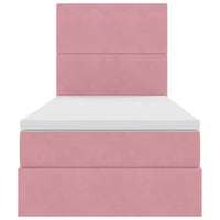 Letto con contenitore e materasso Rosa 90 x 200 cm Velluto 3371948