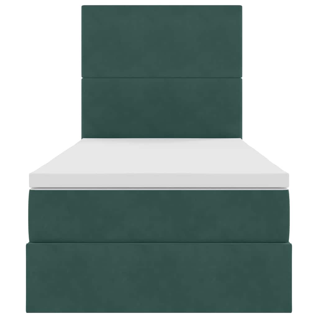 Letto con contenitore e materasso Verde Scuro 100 x 200 cm 3371952