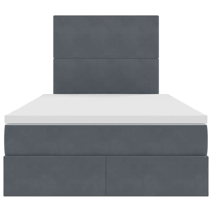 Letto con contenitore e LED Grigio scuro 120 x 200 cm Velluto 3371962