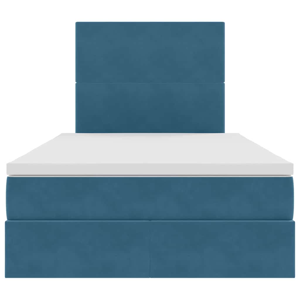 Letto con contenitore e LED Blu Scuro 120 x 200 cm Velluto 3371965