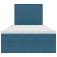 Letto con contenitore e LED Blu Scuro 120 x 200 cm Velluto 3371965