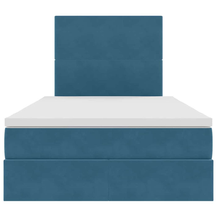 Letto con contenitore e LED Blu Scuro 120 x 200 cm Velluto 3371965