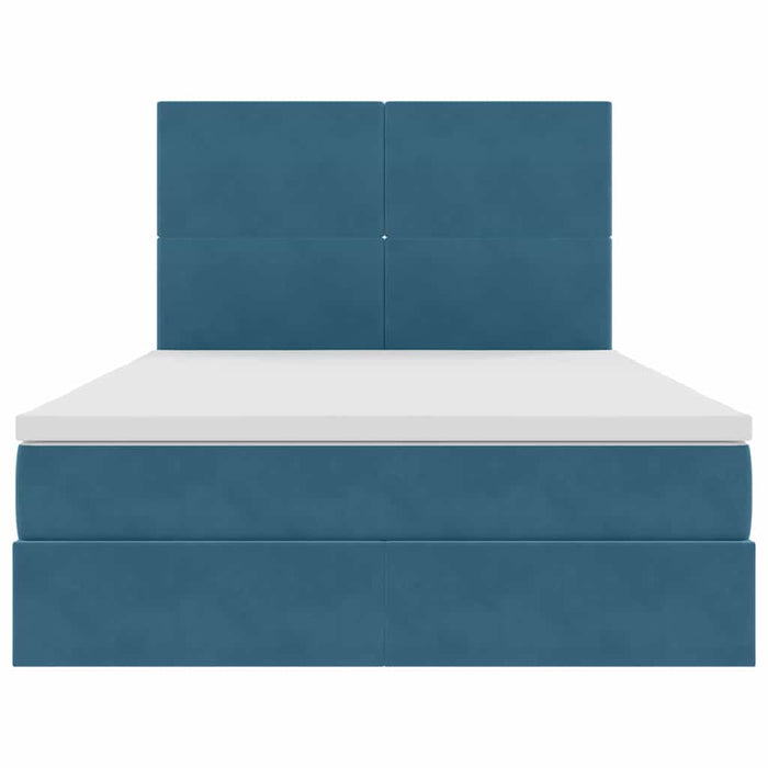 Letto con contenitore e materasso Blu Scuro 140 x 190 cm 3371971