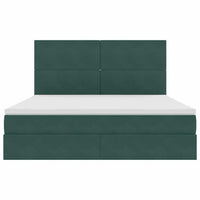 Letto con contenitore e LED Verde Scuro 160 x 200 cm Velluto 3371982
