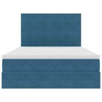 Letto con contenitore e LED Blu Scuro 140 x 190 cm Velluto 3372031