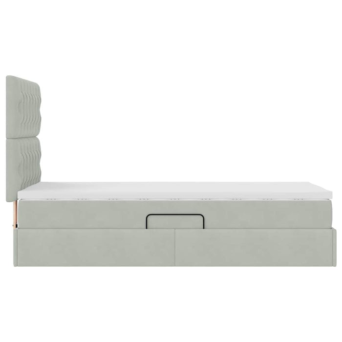 Letto con contenitore e materasso Grigio chiaro 90 x 190 cm 3372057