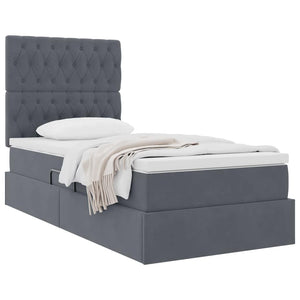 Letto con contenitore e materasso Grigio scuro 90 x 200 cm 3372064