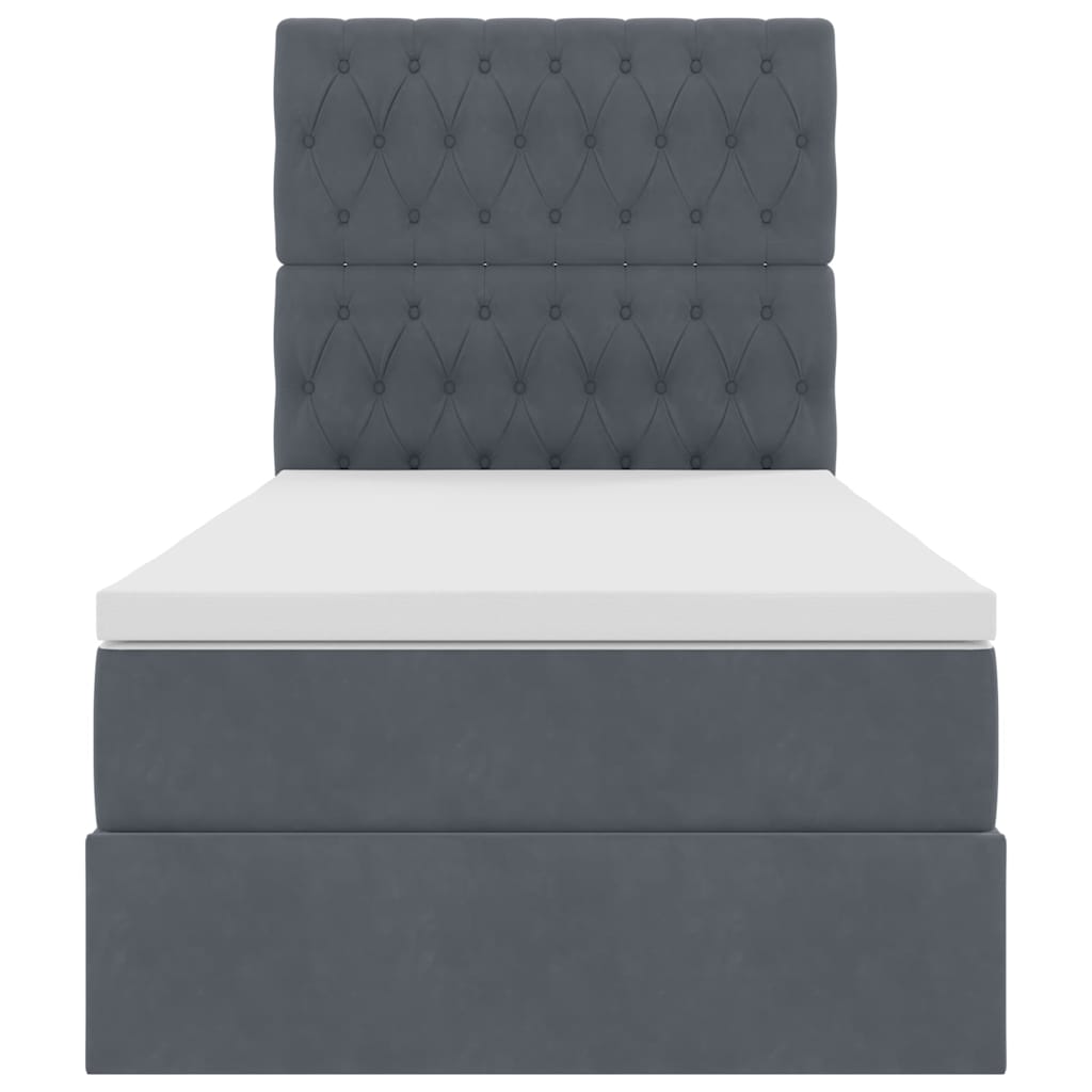 Letto con contenitore e materasso Grigio scuro 100 x 200 cm 3372070