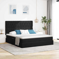 Letto con contenitore e materasso Nero 160 x 200 cm Velluto 3372101