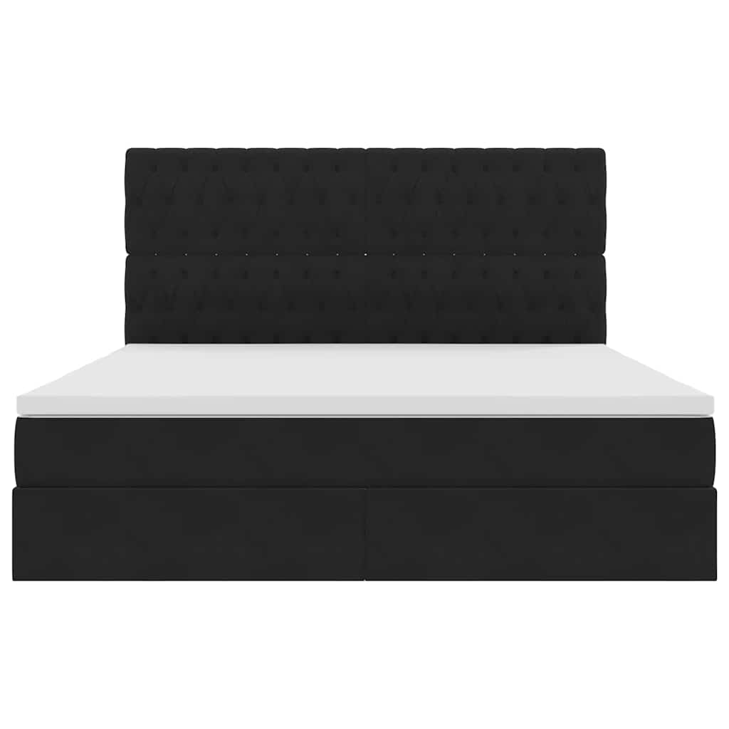Letto con contenitore e materasso Nero 160 x 200 cm Velluto 3372101