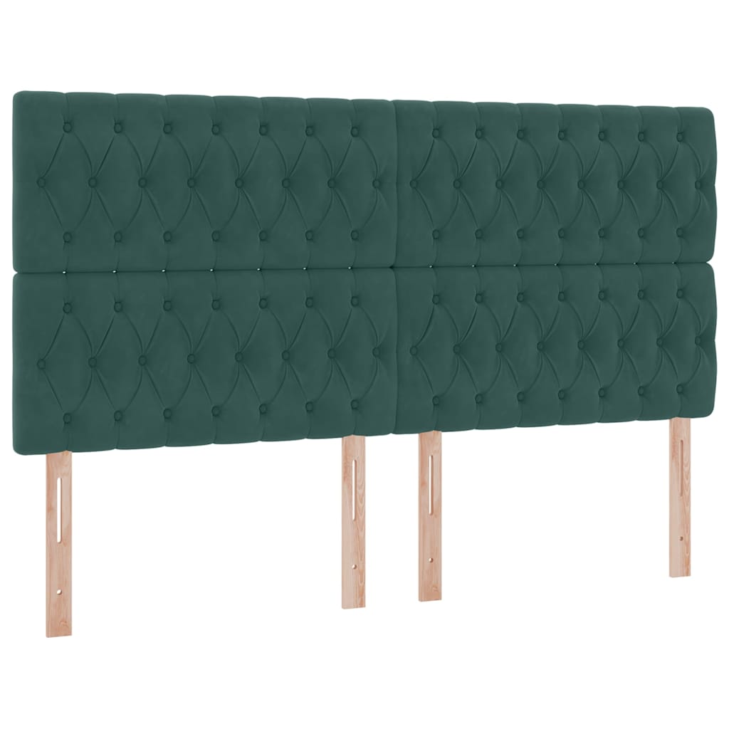 Letto con contenitore e LED Verde Scuro 180 x 200 cm Velluto 3372108