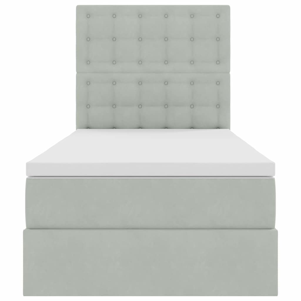 Letto con contenitore e materasso Grigio chiaro 90 x 200 cm 3372123