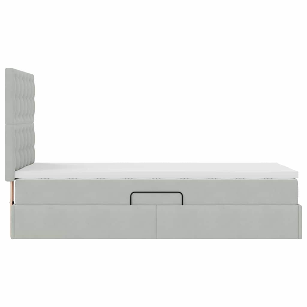 Letto con contenitore e materasso Grigio chiaro 90 x 200 cm 3372123