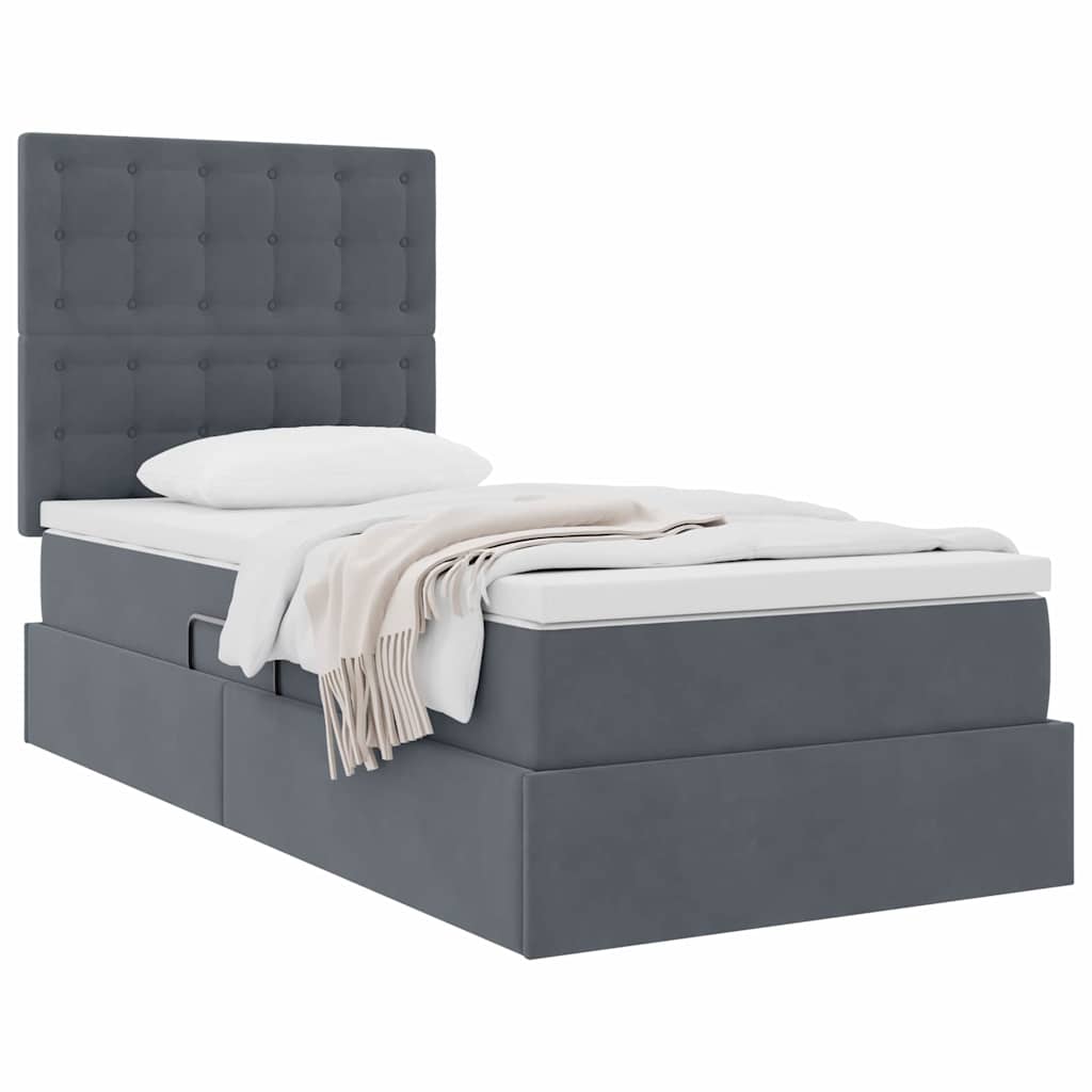 Letto con contenitore e materasso Grigio scuro 90 x 200 cm 3372124