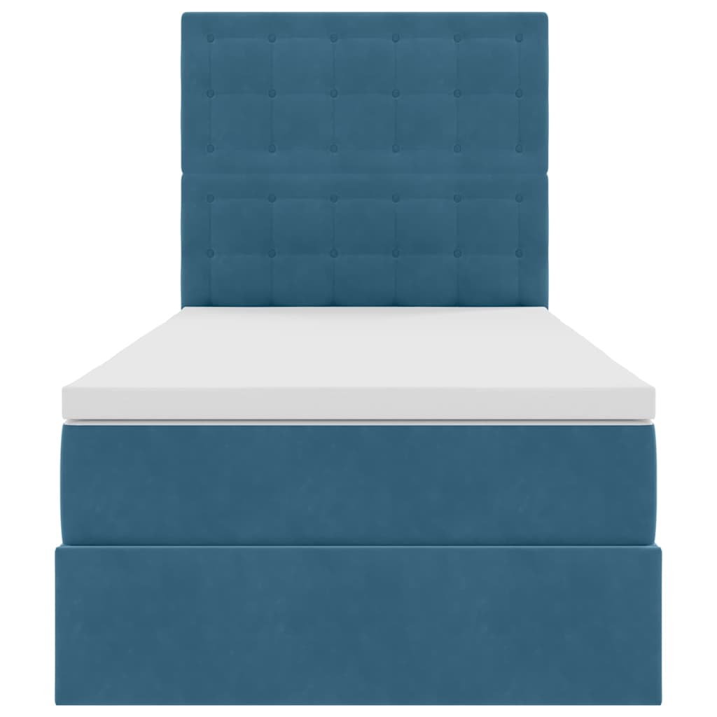 Letto con contenitore e materasso Blu Scuro 90 x 200 cm Velluto 3372127