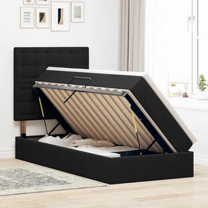 Letto con contenitore e materasso Nero 100 x 200 cm Velluto 3372131