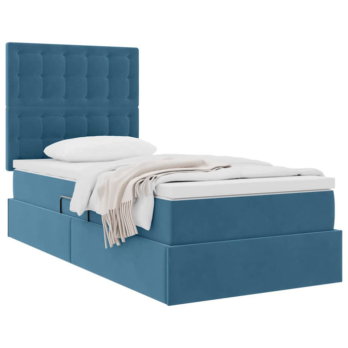 Letto con contenitore e materasso Blu Scuro 100 x 200 cm 3372133