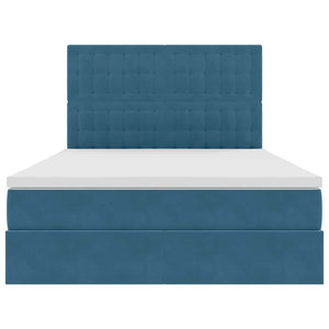 Letto con contenitore e LED Blu Scuro 140 x 190 cm Velluto 3372151