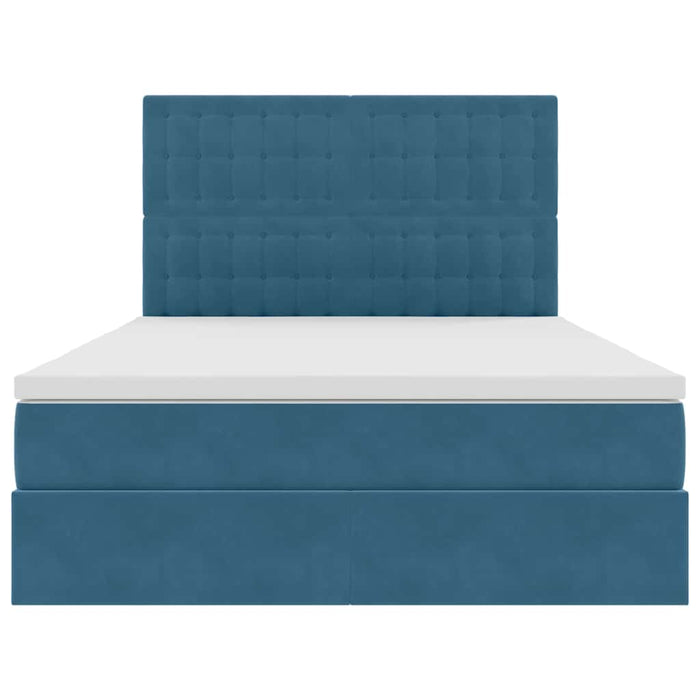 Letto con contenitore e LED Blu Scuro 140 x 190 cm Velluto 3372151