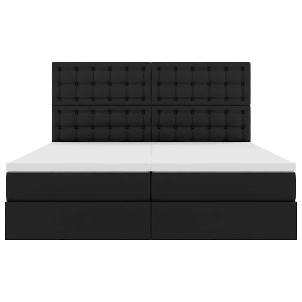 Letto con contenitore e materasso Nero 200 x 200 cm 3372181