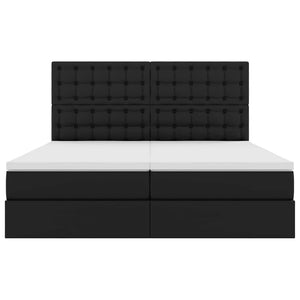 Letto con contenitore e materasso Nero 200 x 200 cm 3372181