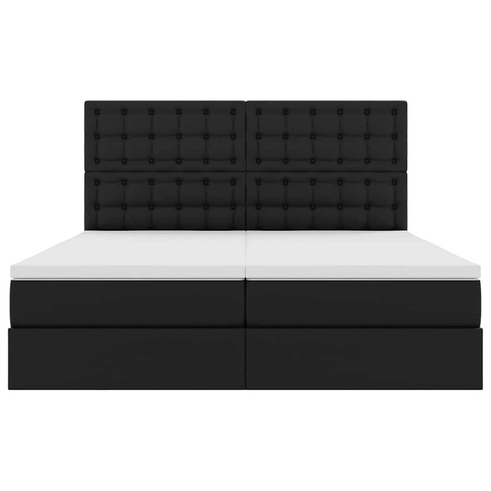 Letto con contenitore e materasso Nero 200 x 200 cm 3372181
