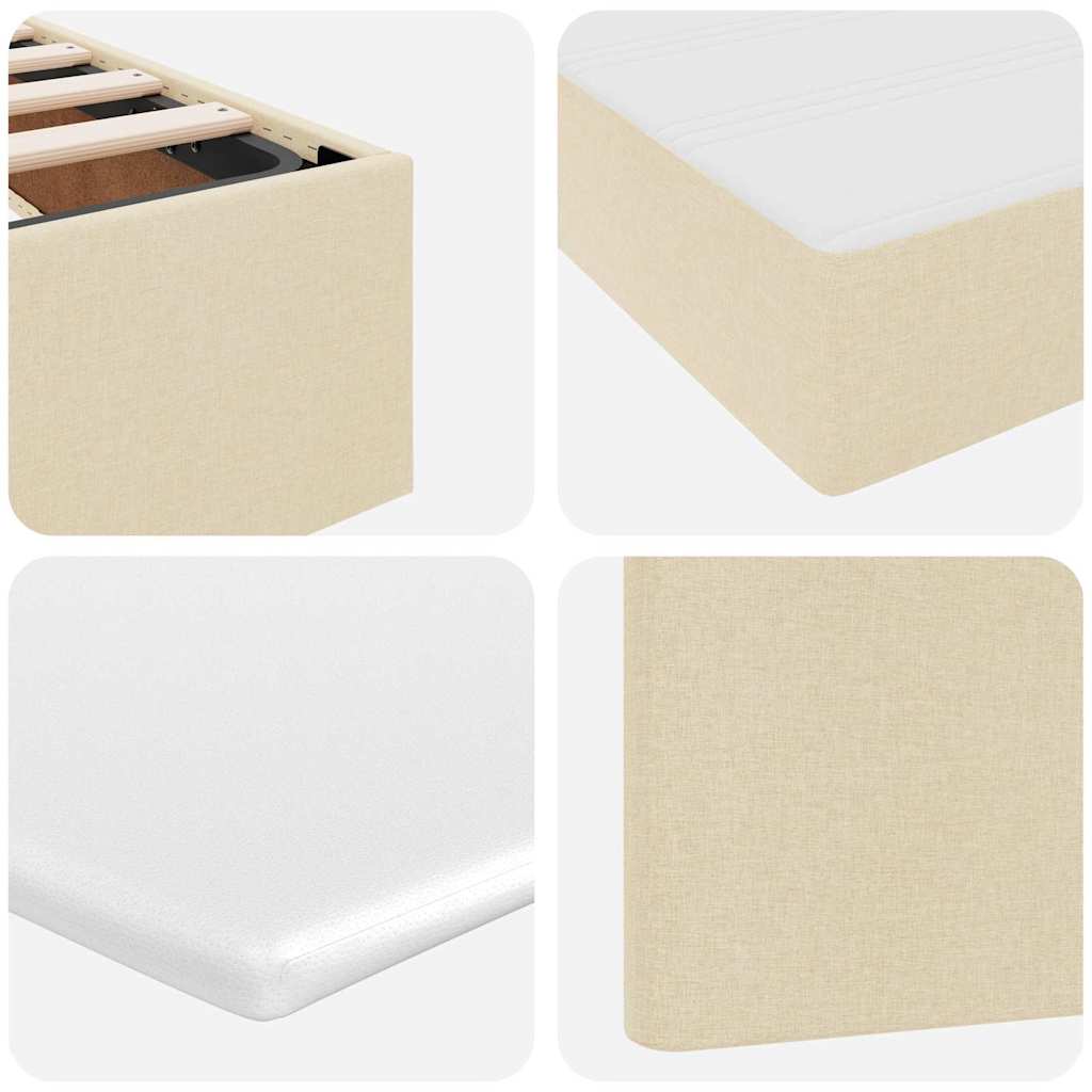 Letto con Contenitore Crema 180 x 200 cm Pelle Sintetica 3372189