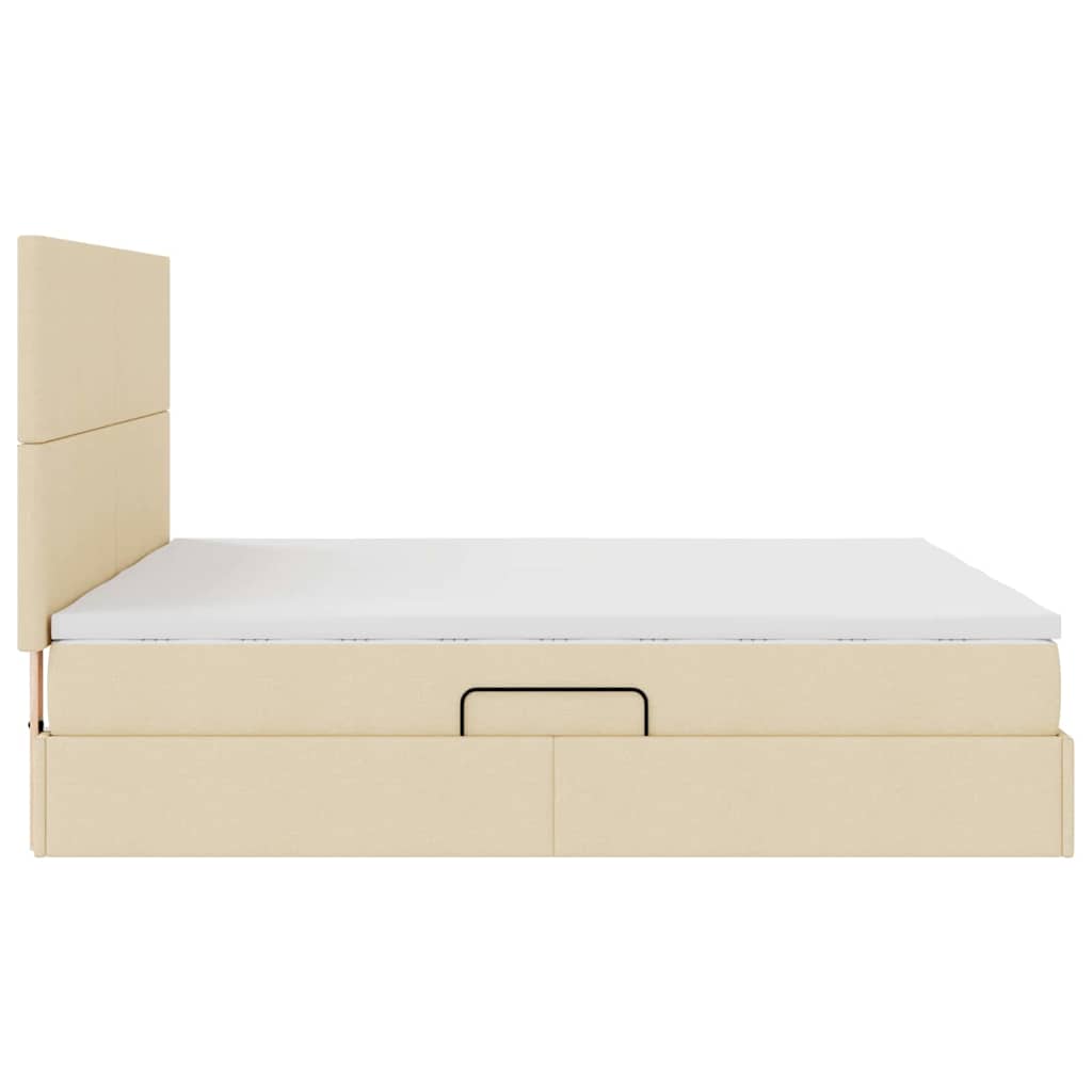 Letto con Contenitore Crema 180 x 200 cm Pelle Sintetica 3372189