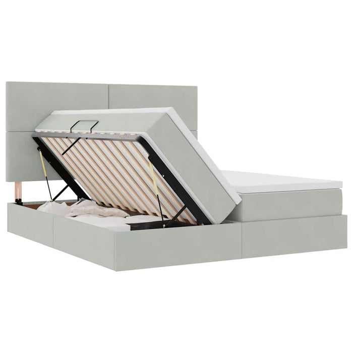 Letto con Contenitore Grigio chiaro 180 x 200 cm Velluto 3372233