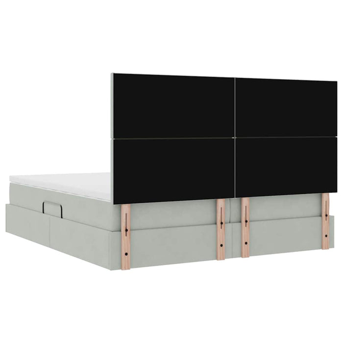Letto con Contenitore Grigio chiaro 180 x 200 cm Velluto 3372233
