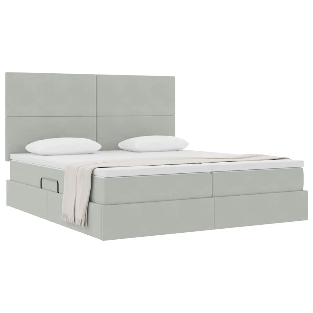 Letto con Contenitore Grigio chiaro 180 x 200 cm Velluto 3372233