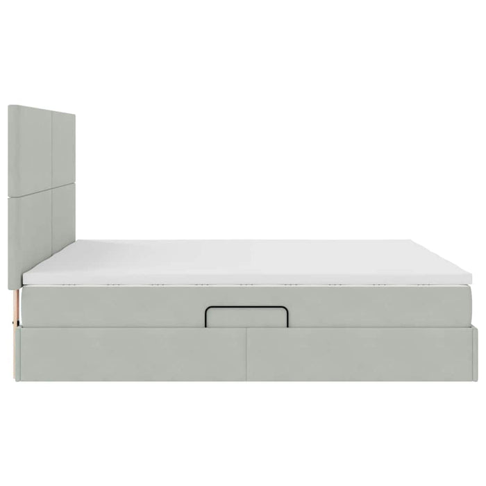 Letto con Contenitore Grigio chiaro 180 x 200 cm Velluto 3372233