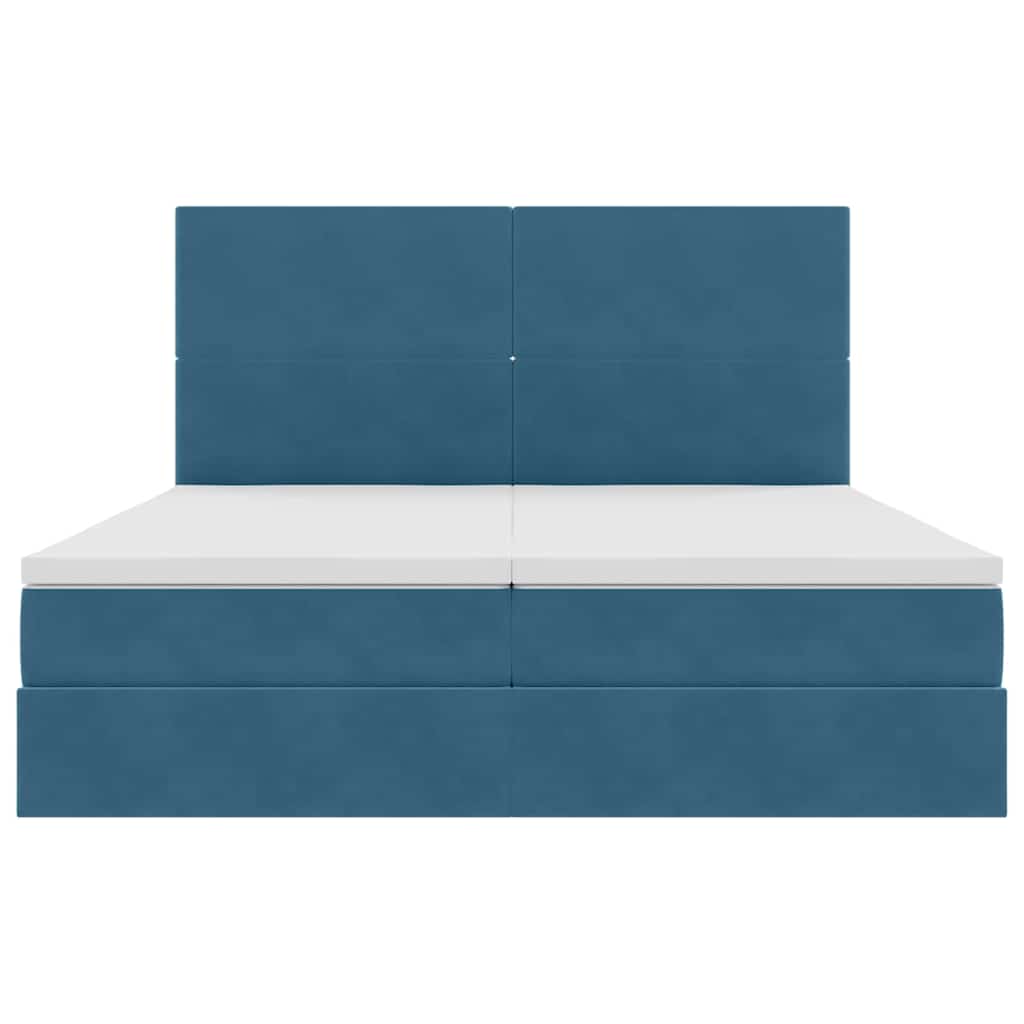Letto con Contenitore Blu Scuro 200 x 200 cm Velluto 3372243