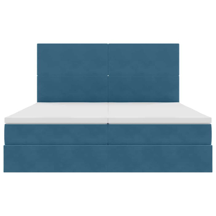 Letto con Contenitore Blu Scuro 200 x 200 cm Velluto 3372243