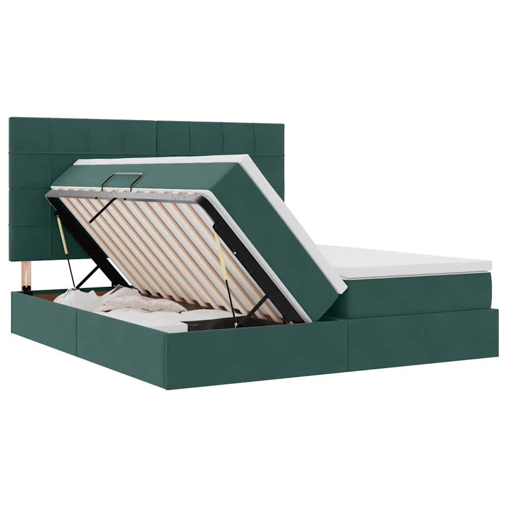 Letto con Contenitore Verde Scuro 180 x 200 cm Velluto 3372248