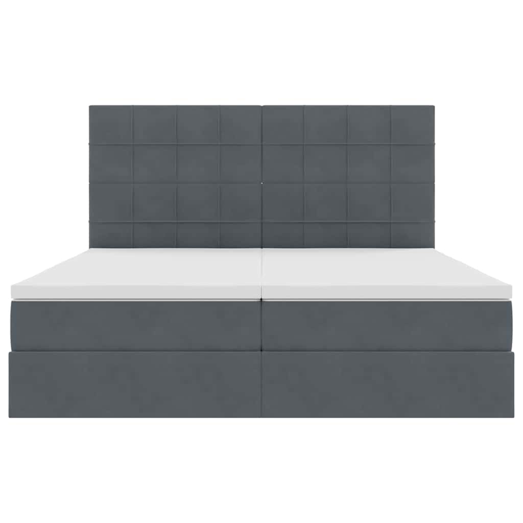 Letto con Contenitore Grigio scuro 200 x 200 cm Velluto 3372252