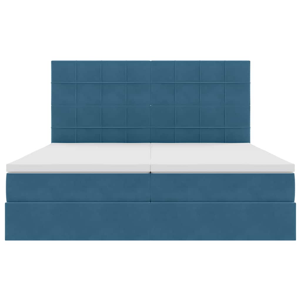 Letto con Contenitore Blu Scuro 200 x 200 cm Velluto 3372255