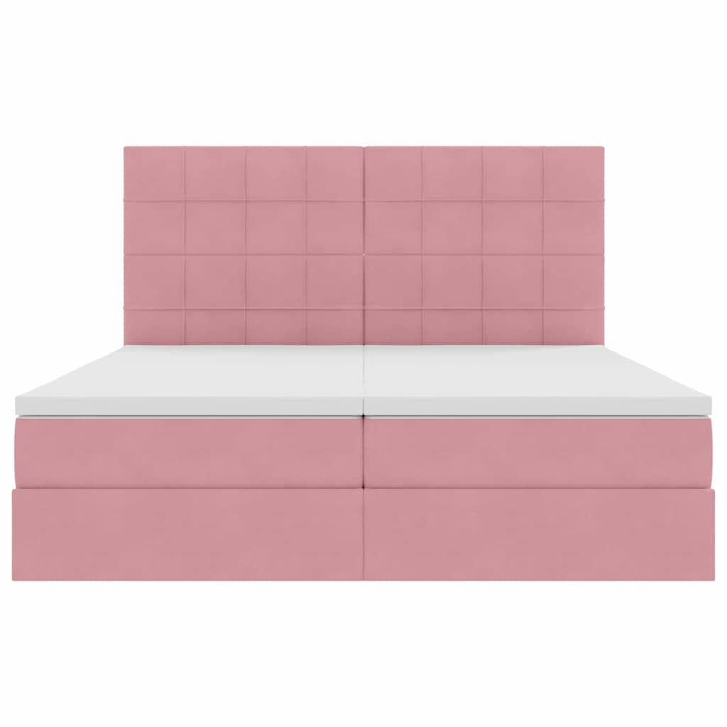 Letto con Contenitore con materasso Rosa 200 x 200 cm Velluto 3372256