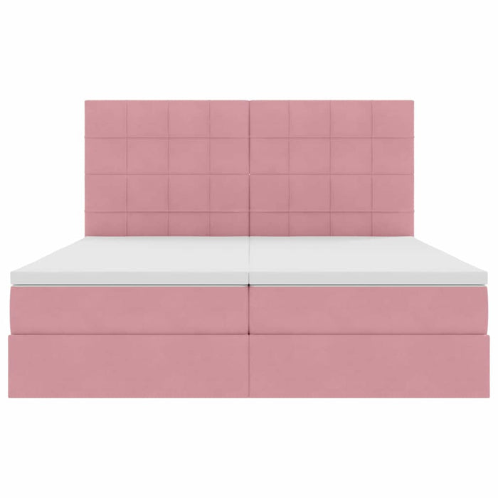 Letto con Contenitore con materasso Rosa 200 x 200 cm Velluto 3372256