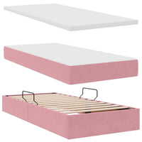 Letto con Contenitore con materasso Rosa 200 x 200 cm Velluto 3372256